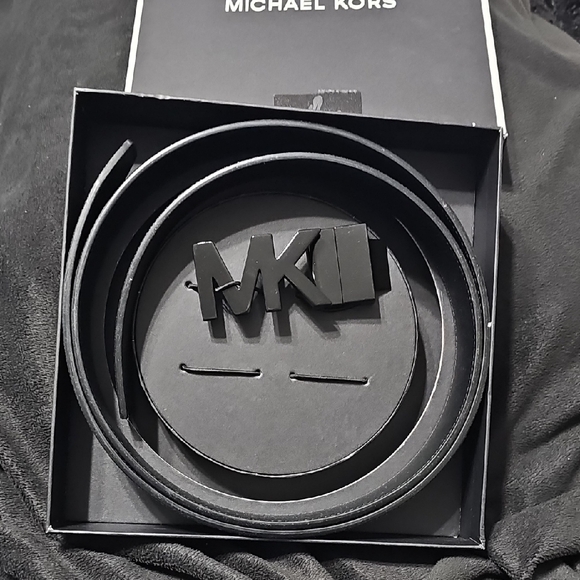 Michael Kors Other - Michael Kors Black Leather Belt with MK Logo Buckle